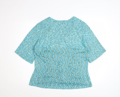 Marks and Spencer Per Una Women's Blue V-Neck Knit Cardigan XL