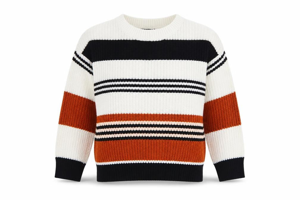 Zesica Women's Multicoloured Striped Knit Pullover Jumper M