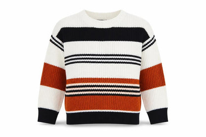 Zesica Women's Multicoloured Striped Knit Pullover Jumper M