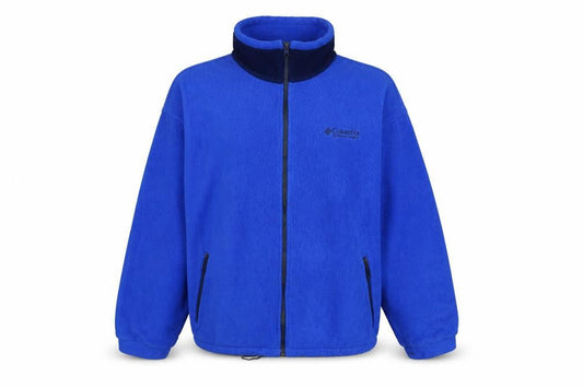 Columbia Mens Blue Fleece Full Zip Jacket Size L Outdoor Warm