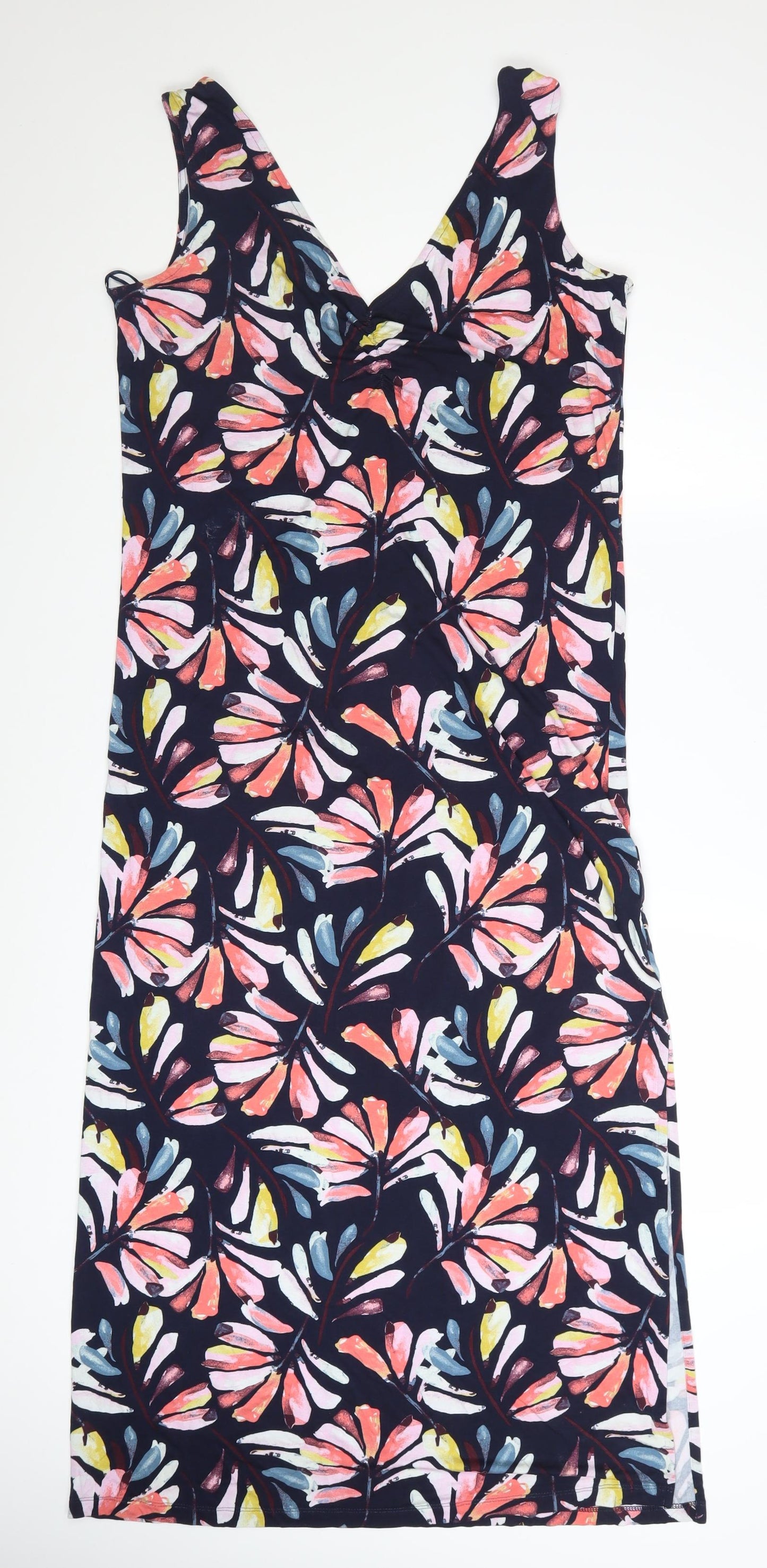 Marks and Spencer Womens Multicoloured Floral Viscose Bodycon Dress Size 14