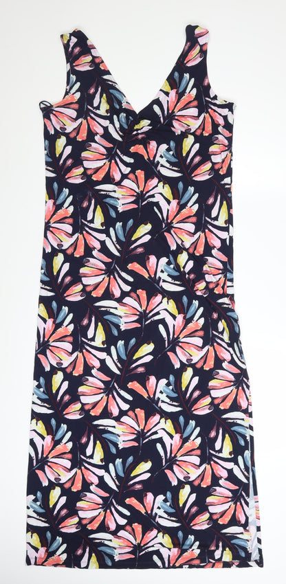 Marks and Spencer Womens Multicoloured Floral Viscose Bodycon Dress Size 14