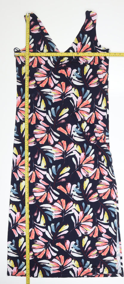 Marks and Spencer Womens Multicoloured Floral Viscose Bodycon Dress Size 14