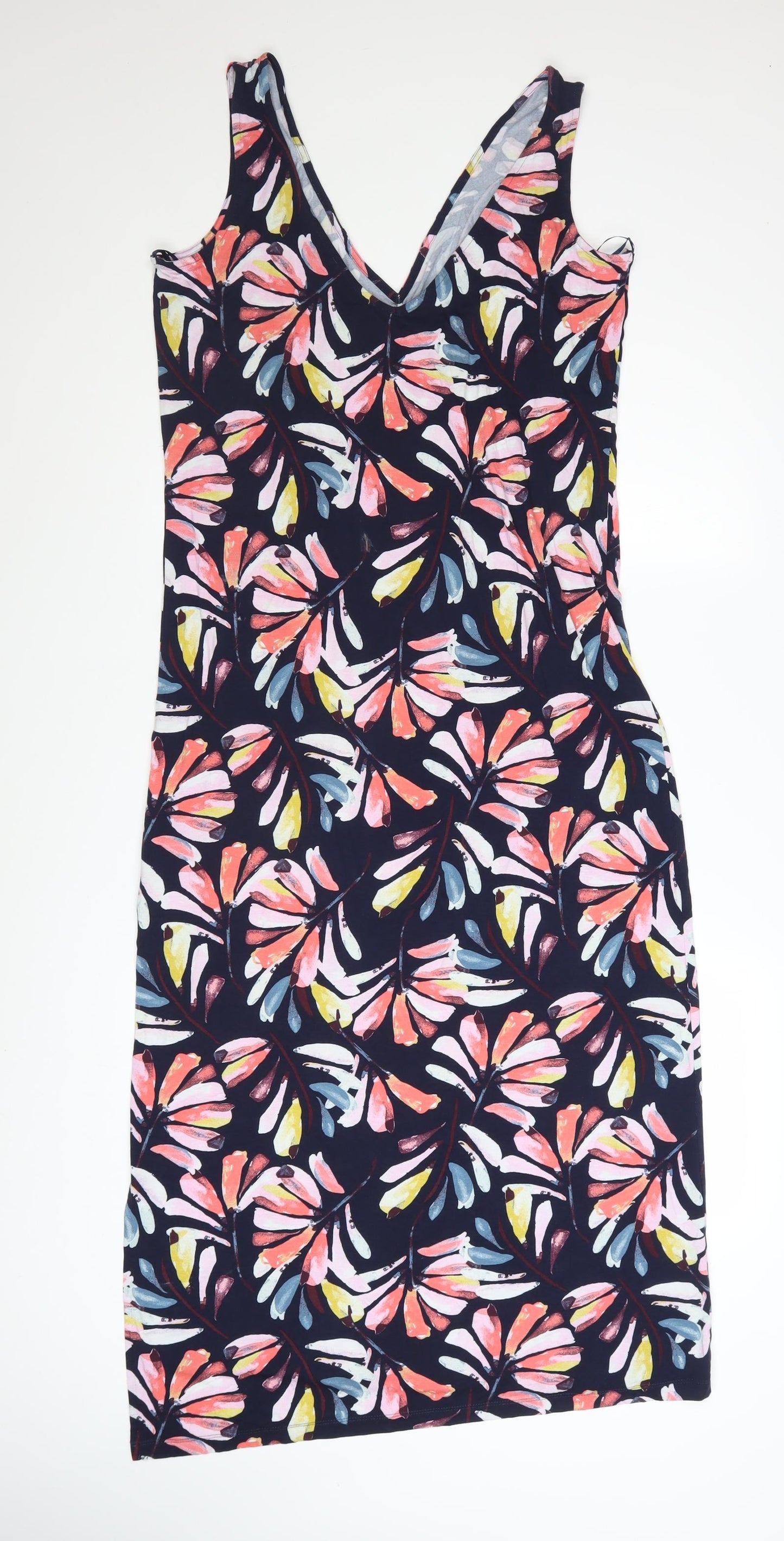 Marks and Spencer Womens Multicoloured Floral Viscose Bodycon Dress Size 14
