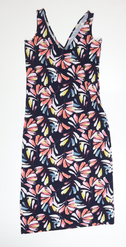Marks and Spencer Womens Multicoloured Floral Viscose Bodycon Dress Size 14