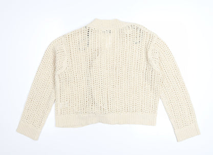 Marks and Spencer Women Beige Open Knit Cardigan M