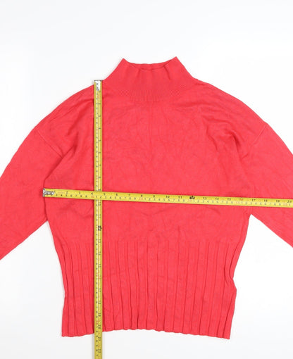 Marks and Spencer Women Red Mock Neck Long Sleeve Pullover Jumper Size 12