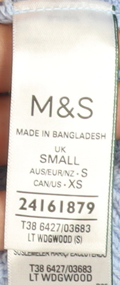 Marks and Spencer Women Blue Knit Cardigan Small Long Sleeve
