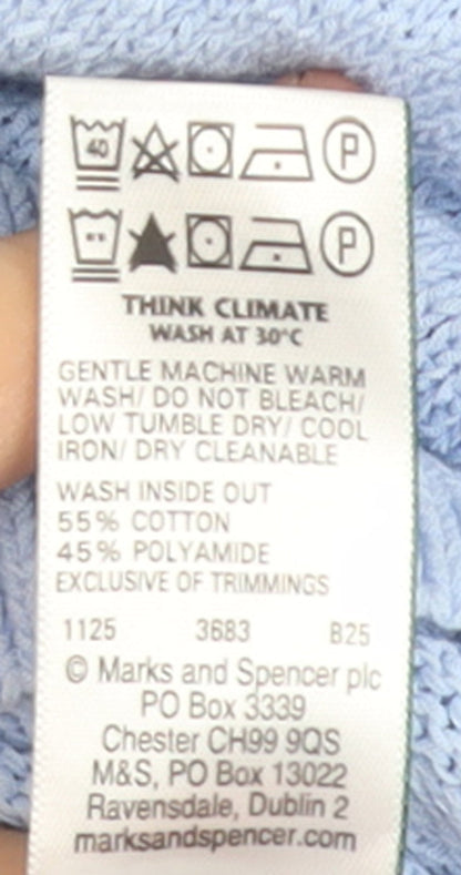 Marks and Spencer Women Blue Knit Cardigan Small Long Sleeve