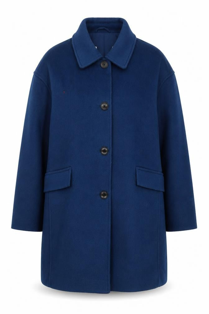 Marks & Spencer Women's Blue Mid-Length Overcoat Size 14