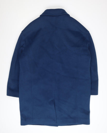 Marks and Spencer Women's Blue Mid-Length Overcoat Size 14