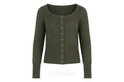 Marks & Spencer Women’s Green XS Scoop Neck Button Cardigan