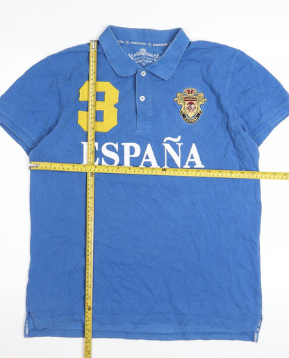 Robin Ruth Men's Blue España Polo Shirt XL Cotton Casual
