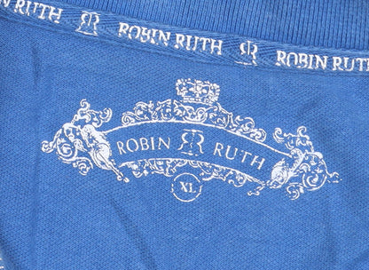 Robin Ruth Men's Blue España Polo Shirt XL Cotton Casual