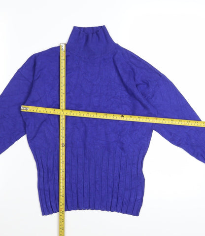 Marks and Spencer Women’s Blue Roll Neck Viscose Jumper Size 12