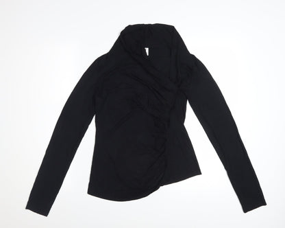 Peruvian Connection Women’s Black Wrap Jersey Blouse Size M