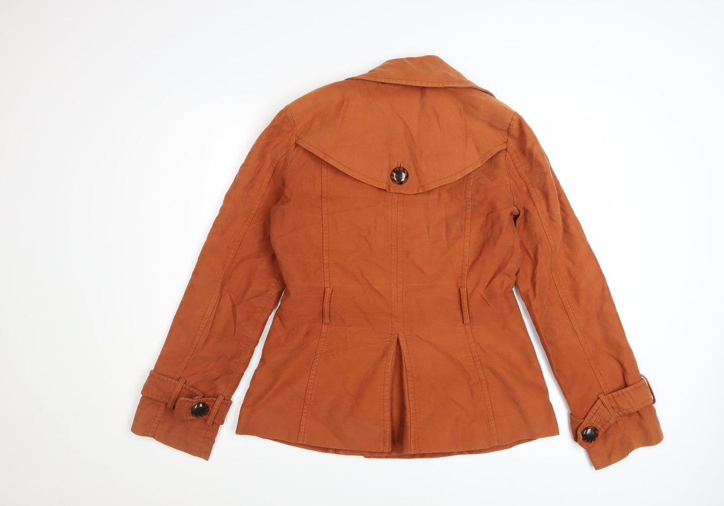 Principles Women’s Brown Cotton Pea Coat Size 12 Short Twill Jacket