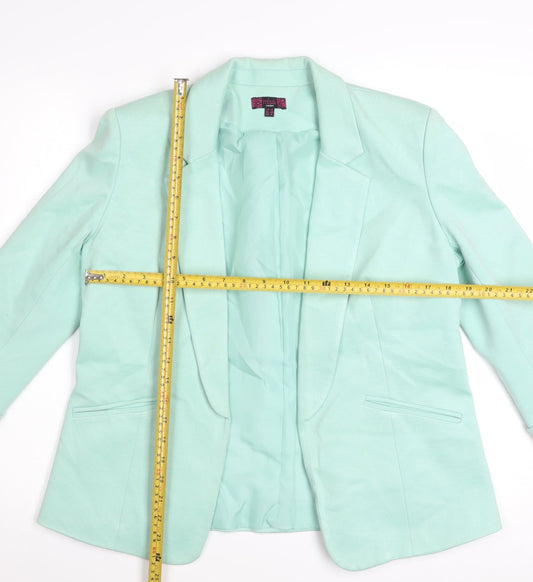Missi London Women’s Green Blazer Size 12 3/4 Sleeve Lined Smart Jacket