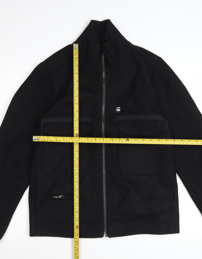 G-Star RAW Men's Black Wool Bomber Jacket Size S Full Zip Casual