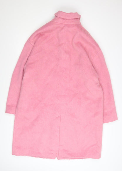 Marks and Spencer Women Pink Wool Blend Mid-Length Coat Size 14