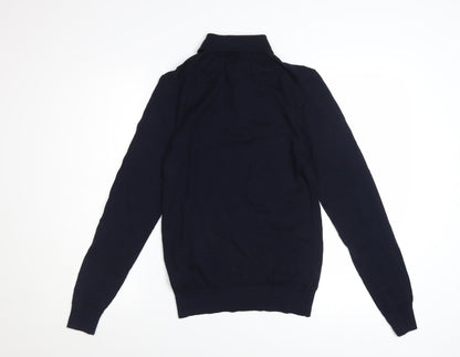 Marks and Spencer Autograph Men's Black Merino Wool Long Sleeve Polo XS