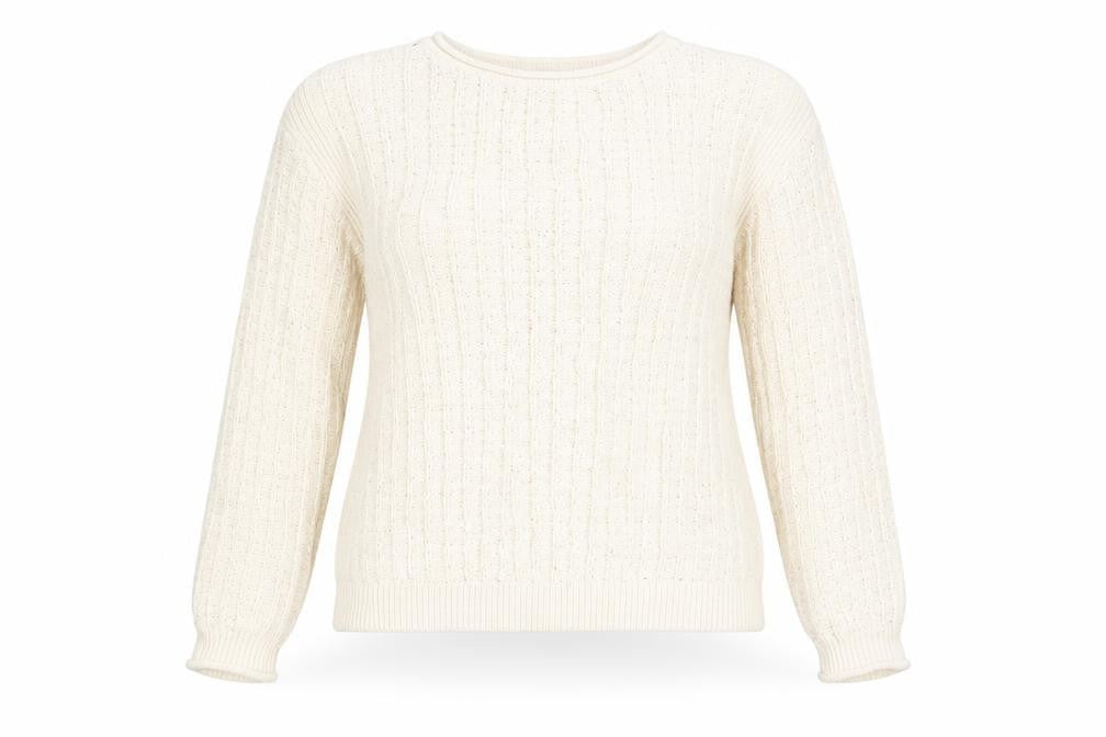 Marks & Spencer Women's Ivory Cable-Knit Cotton Jumper Size M