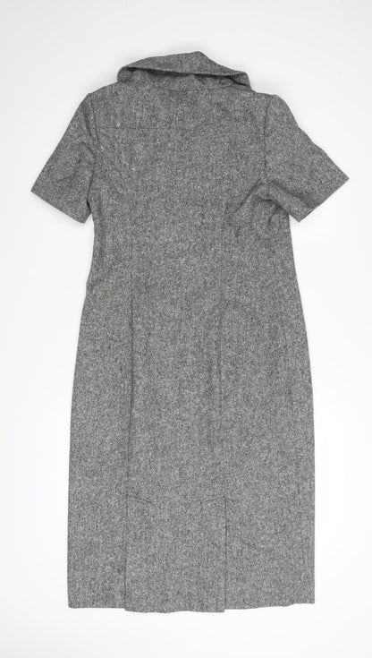 ALEX & Co Women Grey Wool Blend Sheath Dress UK 10 Workwear