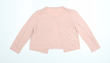 Hallhuber Women's Pink Cotton Cashmere Blend V-Neck Cardigan S