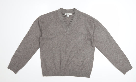Marks and Spencer Women’s Grey V-Neck Pullover Jumper Small