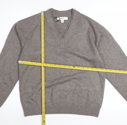 Marks and Spencer Women’s Grey V-Neck Pullover Jumper Small