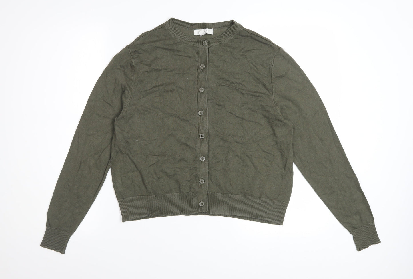 Marks and Spencer Women’s Green Cardigan Size 14 Crew Neck Knitwear