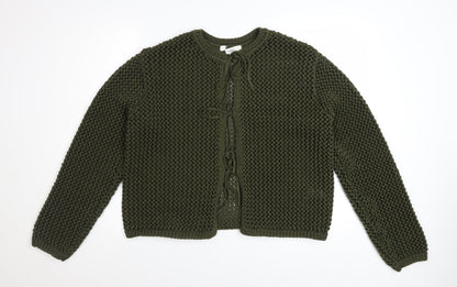 Marks and Spencer Womens Green Knit Tie Front Cardigan Size L