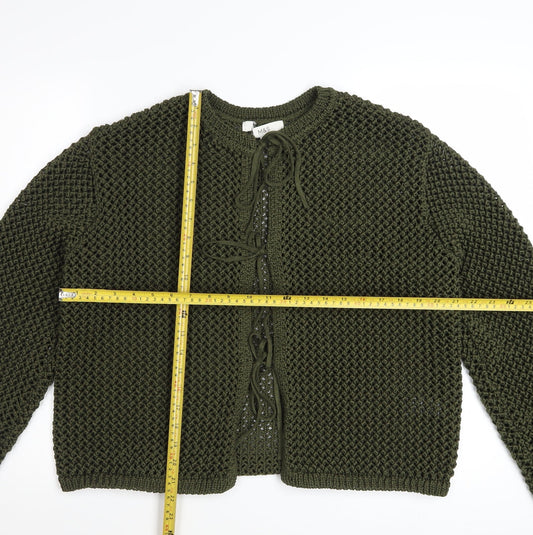 Marks and Spencer Womens Green Knit Tie Front Cardigan Size L