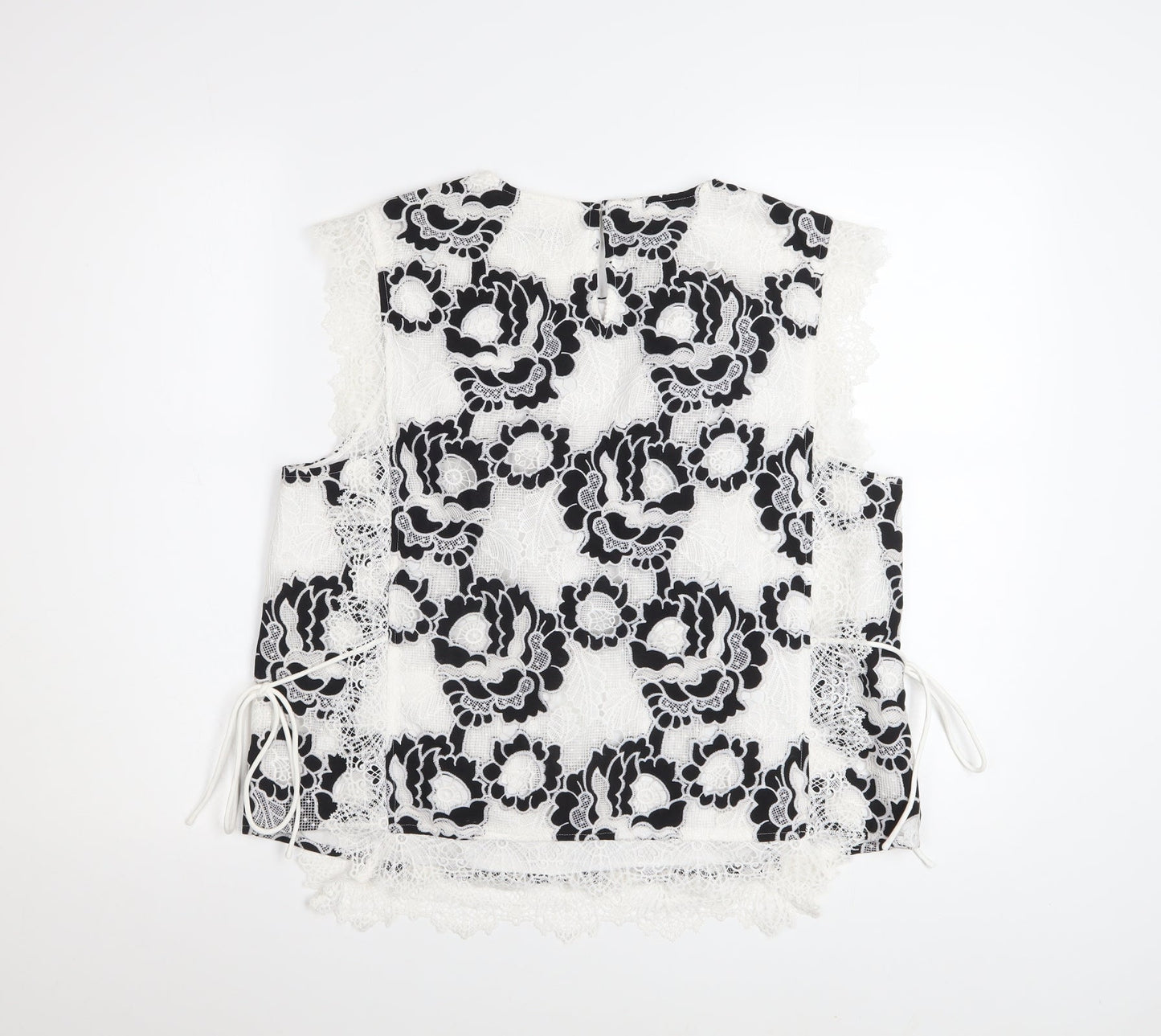 Marks and Spencer Women's Black White Lace Floral Blouse Size 16