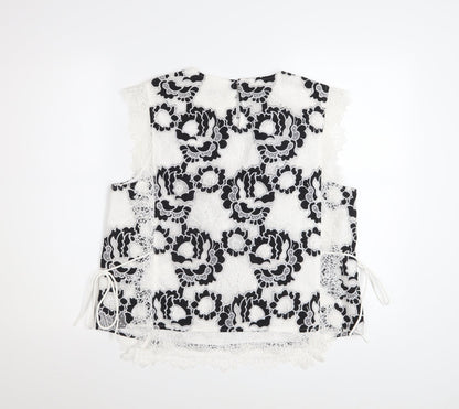 Marks and Spencer Women's Black White Lace Floral Blouse Size 16