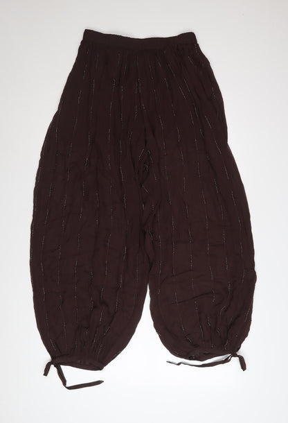 Marks and Spencer Womens Brown Size 8 Harem Trousers Viscose Regular