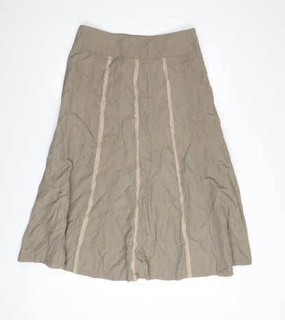 Marie Lund Women’s Beige A-Line Skirt Size 12 Polyamide Cotton Blend
