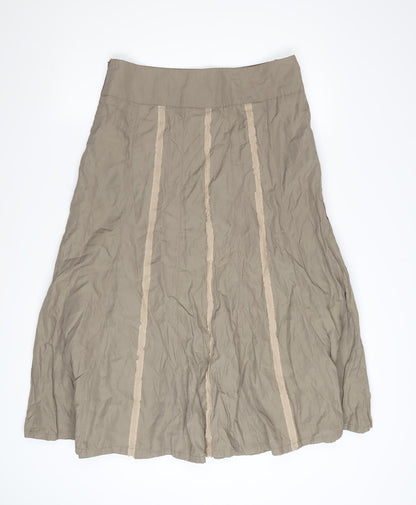 Marie Lund Women’s Beige A-Line Skirt Size 12 Polyamide Cotton Blend