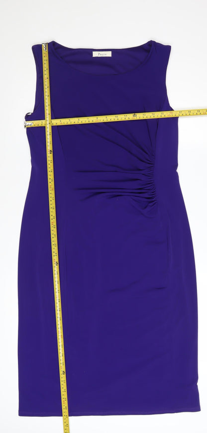 Precis Women Purple Size 14 Sleeveless Sheath Knee Length Dress