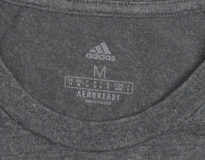Adidas Men's Grey AEROREADY Graphic Print Cotton T-Shirt Size M