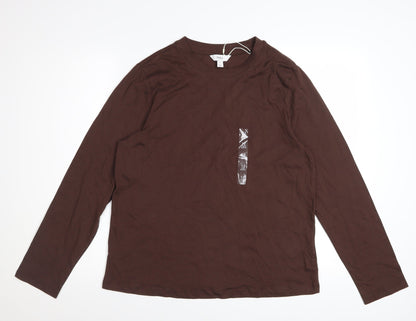 Marks and Spencer Women’s Brown Long Sleeve Cotton T-Shirt Size 12