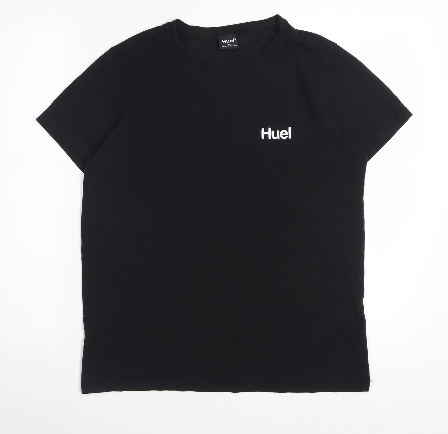 Huel Men's Black Crew Neck Cotton Blend T-Shirt Size L
