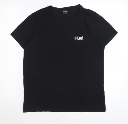 Huel Men's Black Crew Neck Cotton Blend T-Shirt Size L