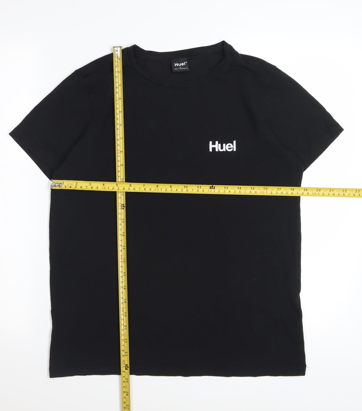 Huel Men's Black Crew Neck Cotton Blend T-Shirt Size L