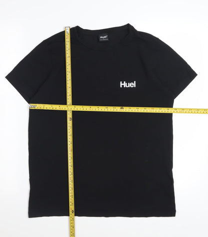Huel Men's Black Crew Neck Cotton Blend T-Shirt Size L