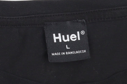 Huel Men's Black Crew Neck Cotton Blend T-Shirt Size L