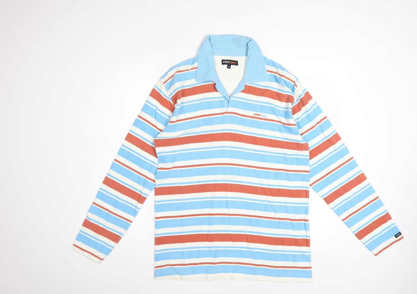 Clarion Men's Multicoloured XL Striped Long Sleeve Polo Shirt