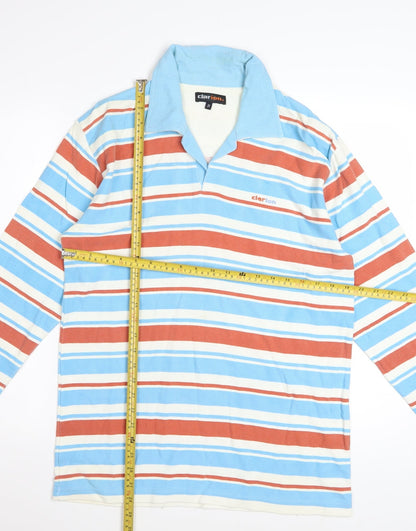 Clarion Men's Multicoloured XL Striped Long Sleeve Polo Shirt