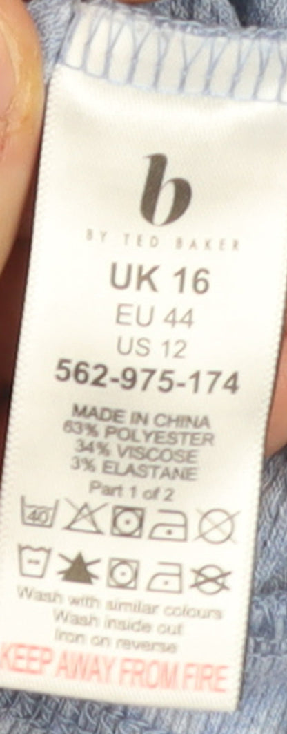 Ted Baker Women’s Blue Logo Pullover Sweatshirt Size 16