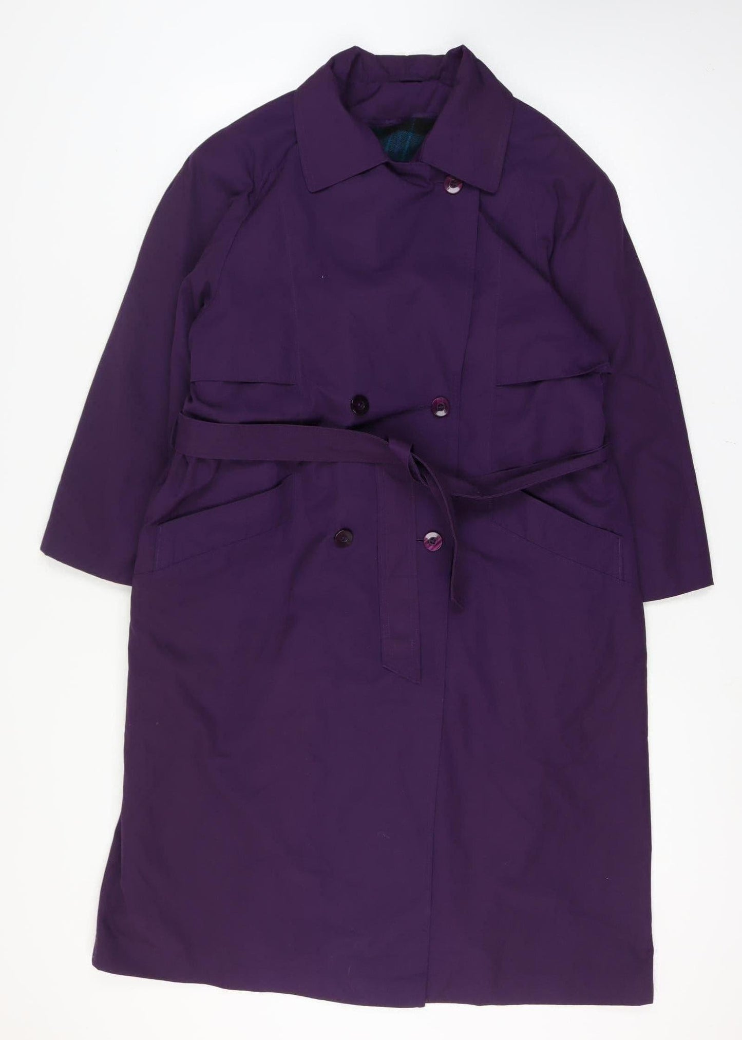 V.I.Petites Women's Purple Belted Trench Coat Size 10 Petite